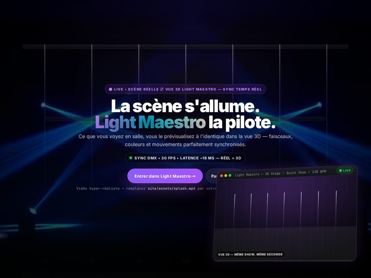 Landing-page snapshot of light-maestro.com