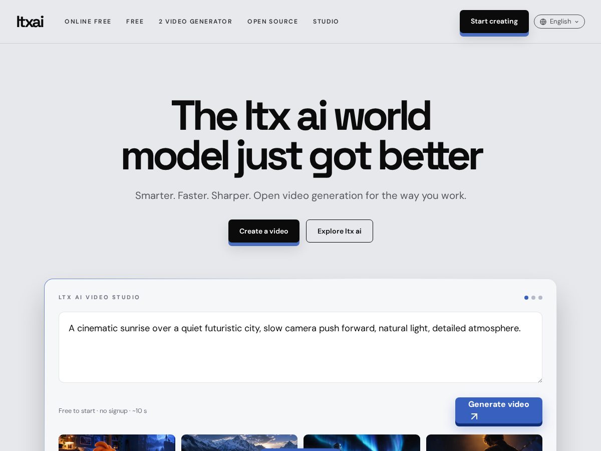 Landing-page snapshot of ltxai.pro