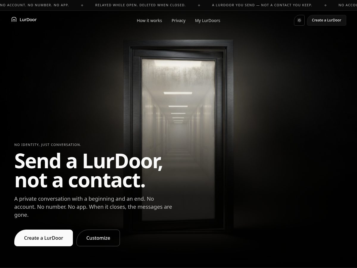 Landing-page snapshot of lurdoor.com