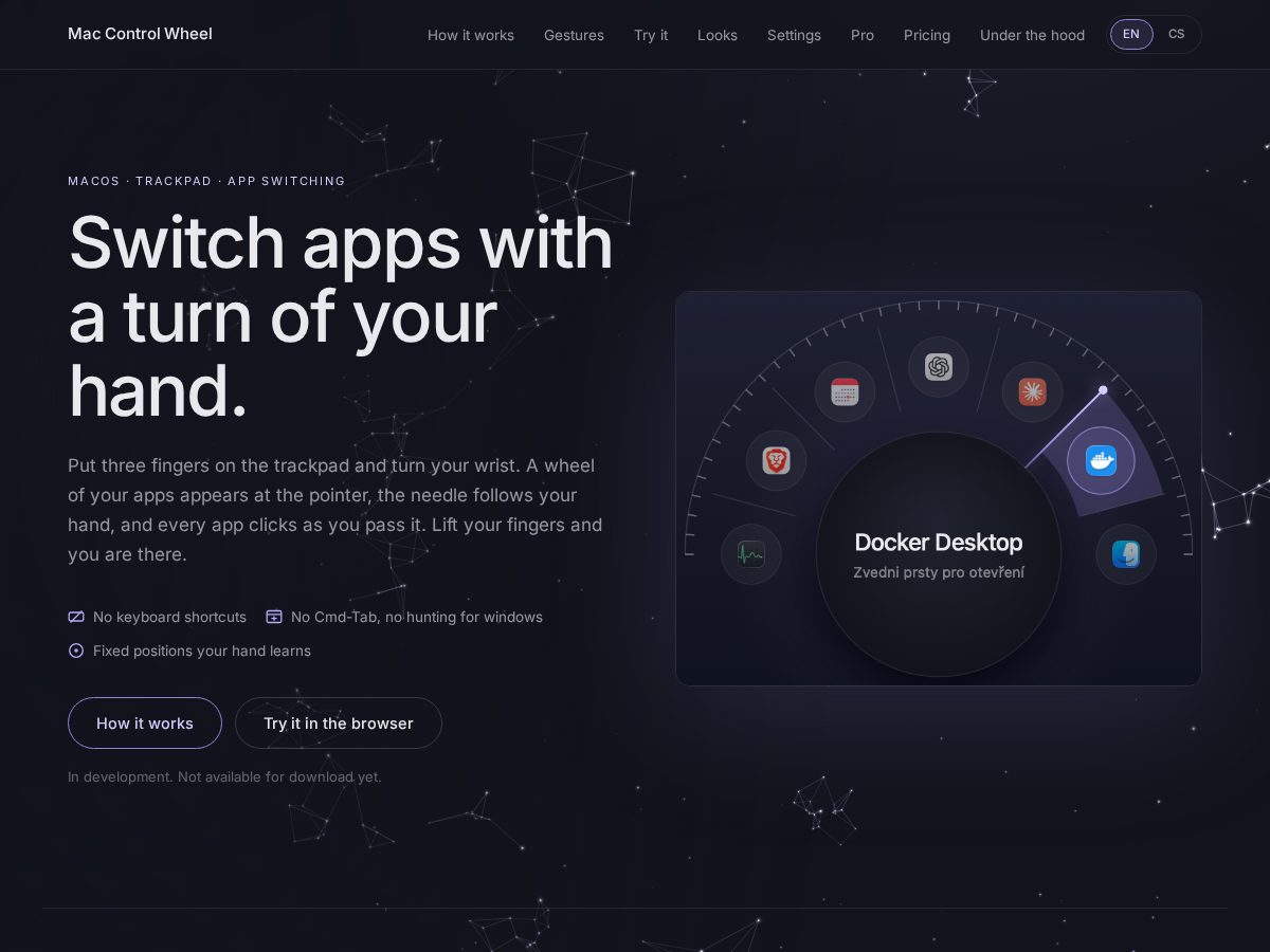 Landing-page snapshot of maccontrolwheel.com