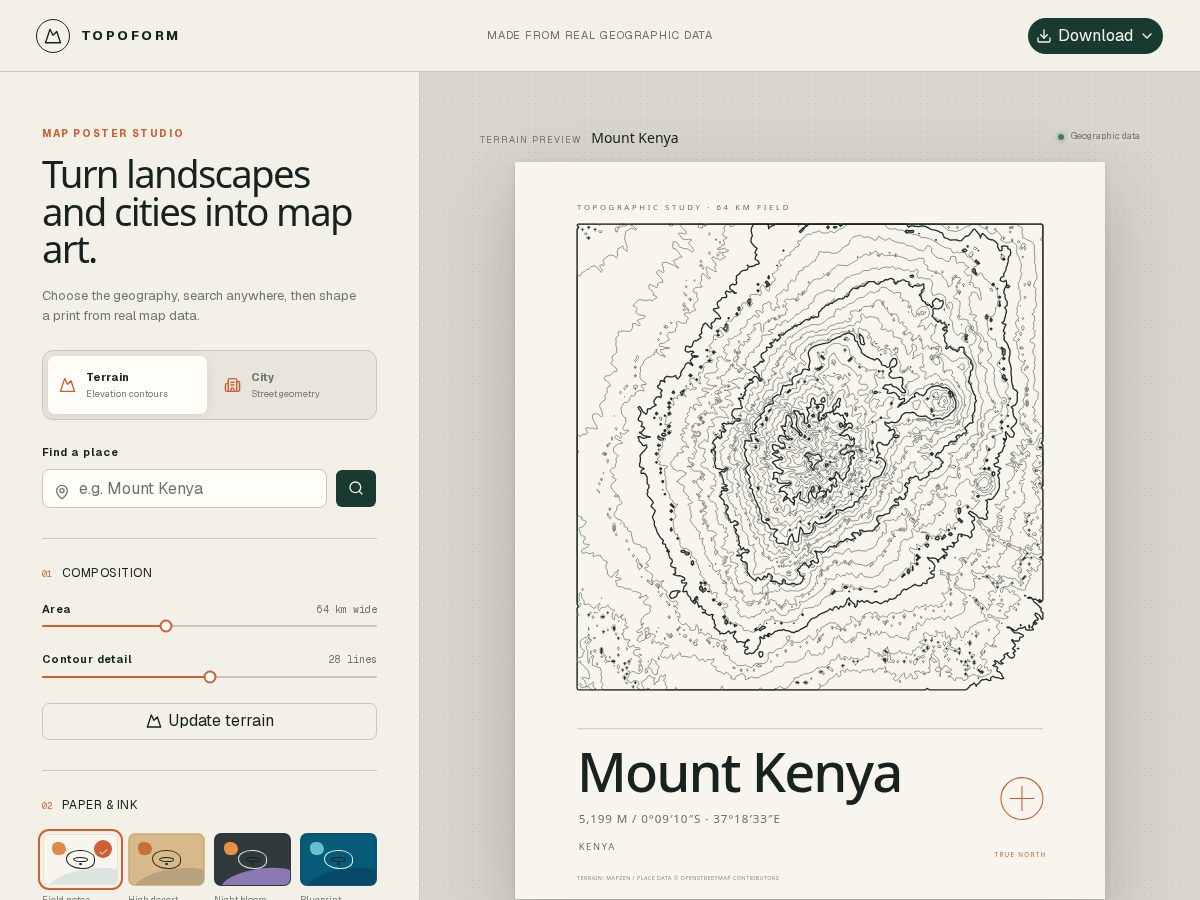 Landing-page snapshot of madeofmaps.com