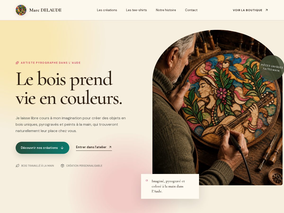 Landing-page snapshot of marcdelaude.com