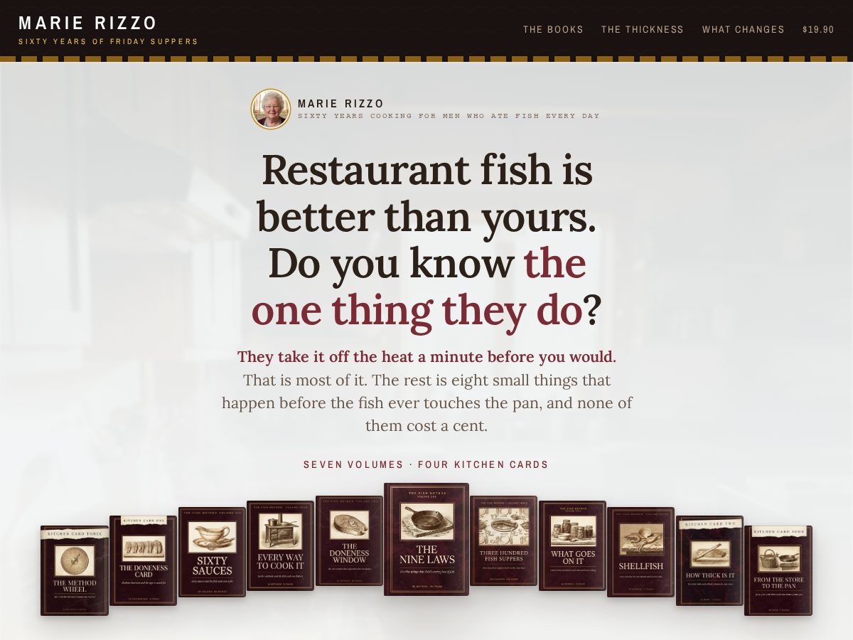 Landing-page snapshot of marierizzo.com
