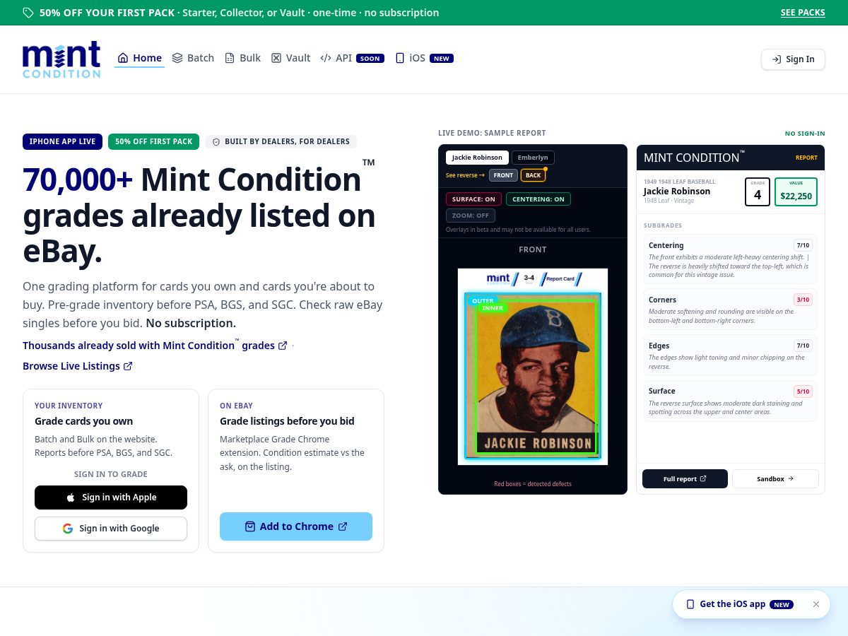 Landing-page snapshot of mcgrades.com