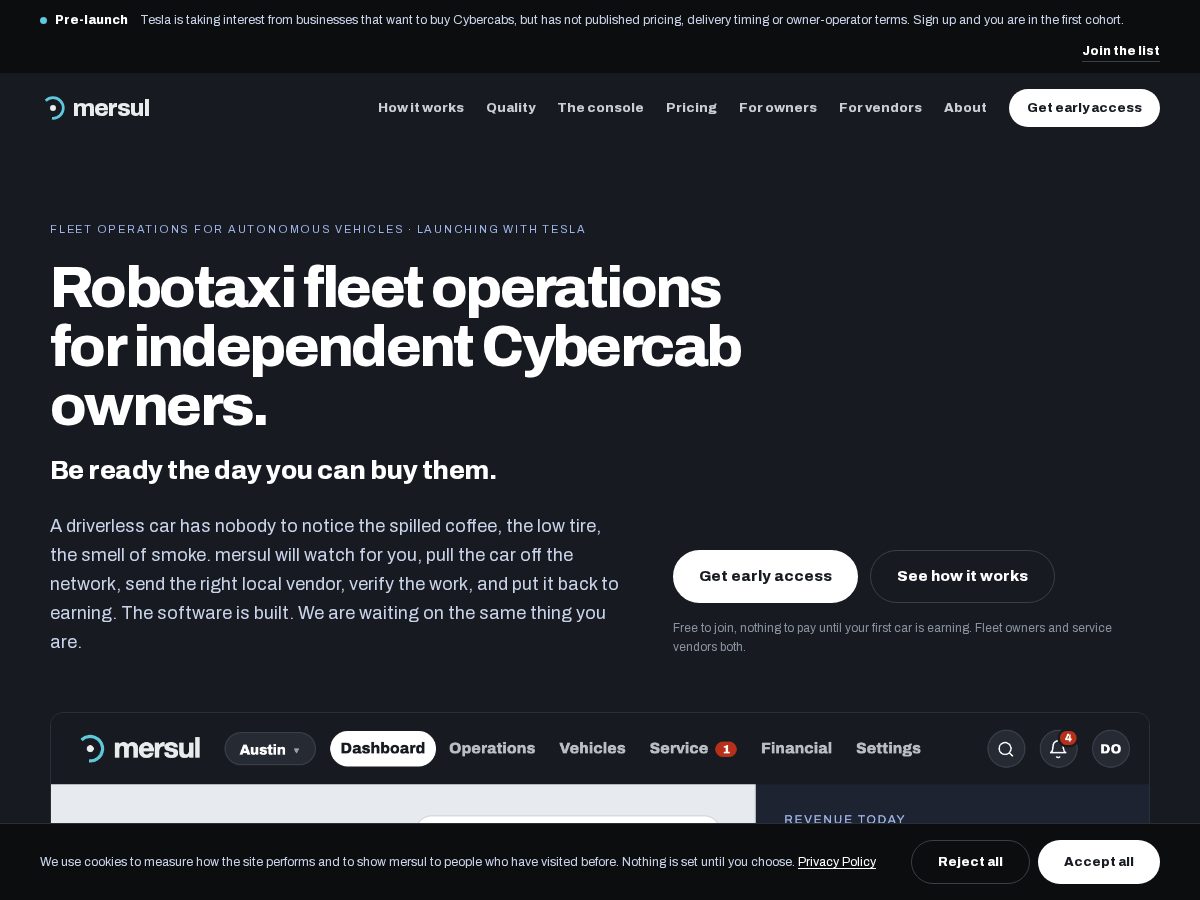 Landing-page snapshot of mersul.com