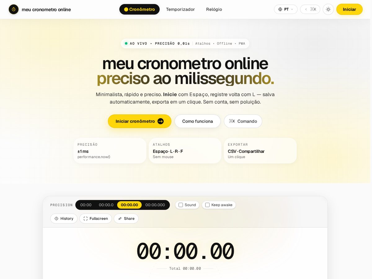 Landing-page snapshot of meucronometroonline.com