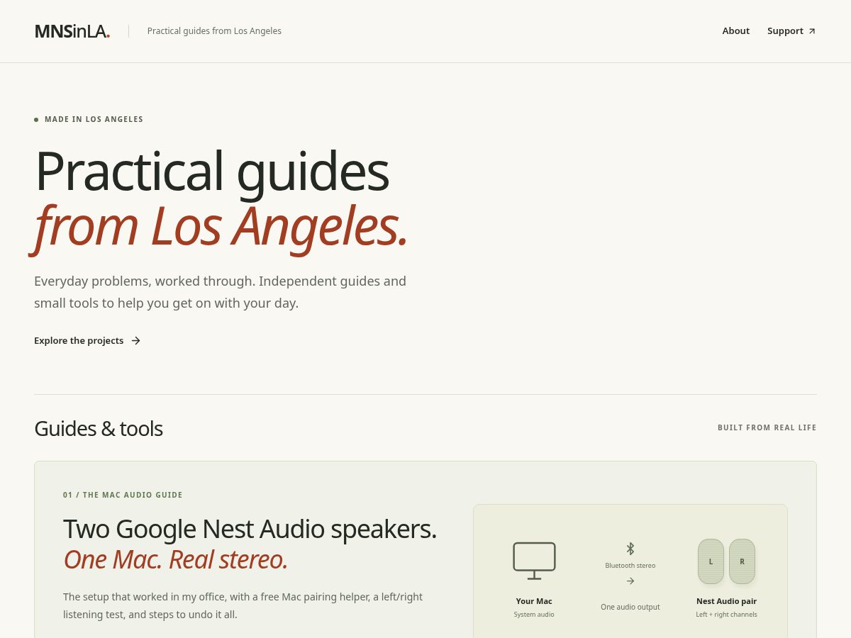 Landing-page snapshot of mnsinla.com