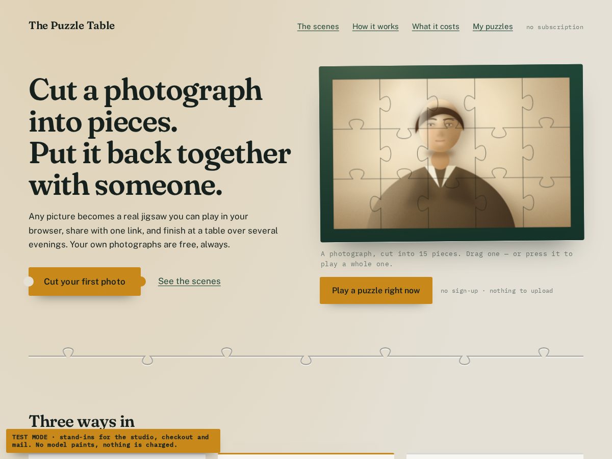 Landing-page snapshot of mypuzzle.club