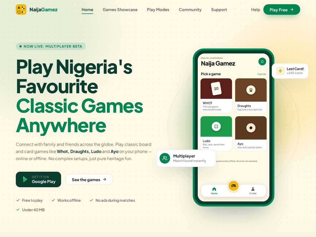 Landing-page snapshot of naijagamez.com