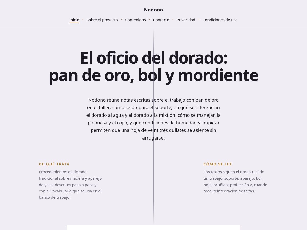 Landing-page snapshot of nodono.world