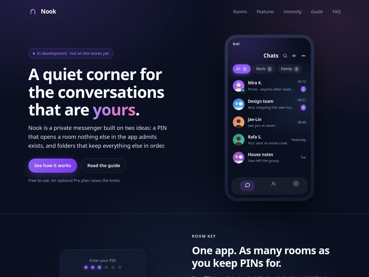 Landing-page snapshot of nookmsg.com