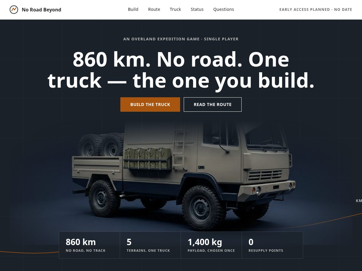 Landing-page snapshot of noroadbeyond.com