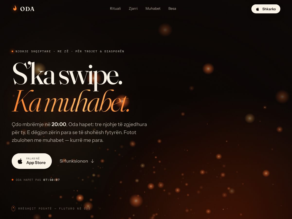 Landing-page snapshot of odadating.com