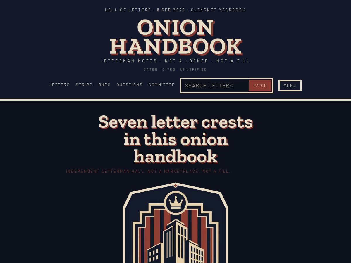 Landing-page snapshot of onion-handbook.com