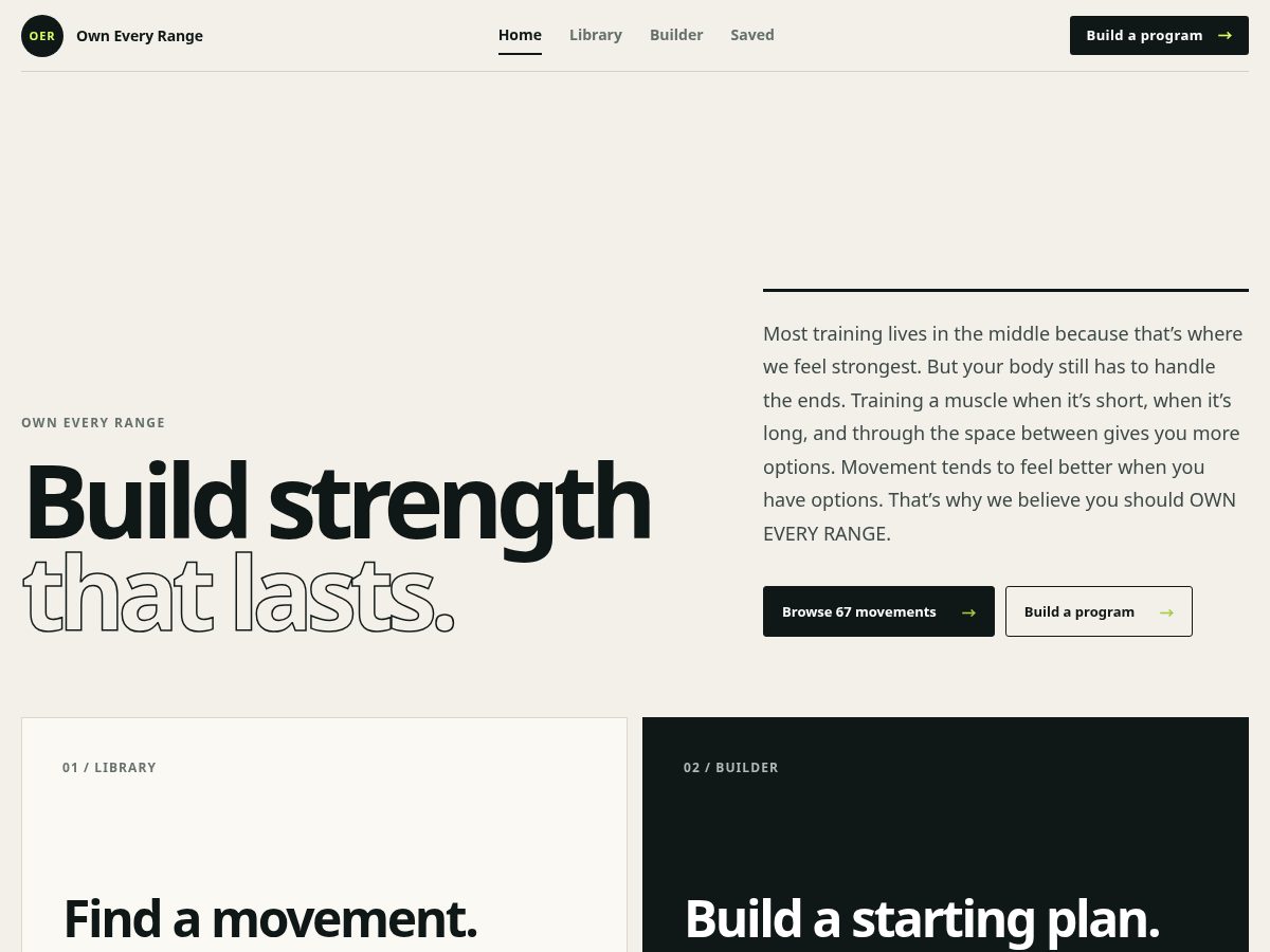 Landing-page snapshot of owneveryrange.com