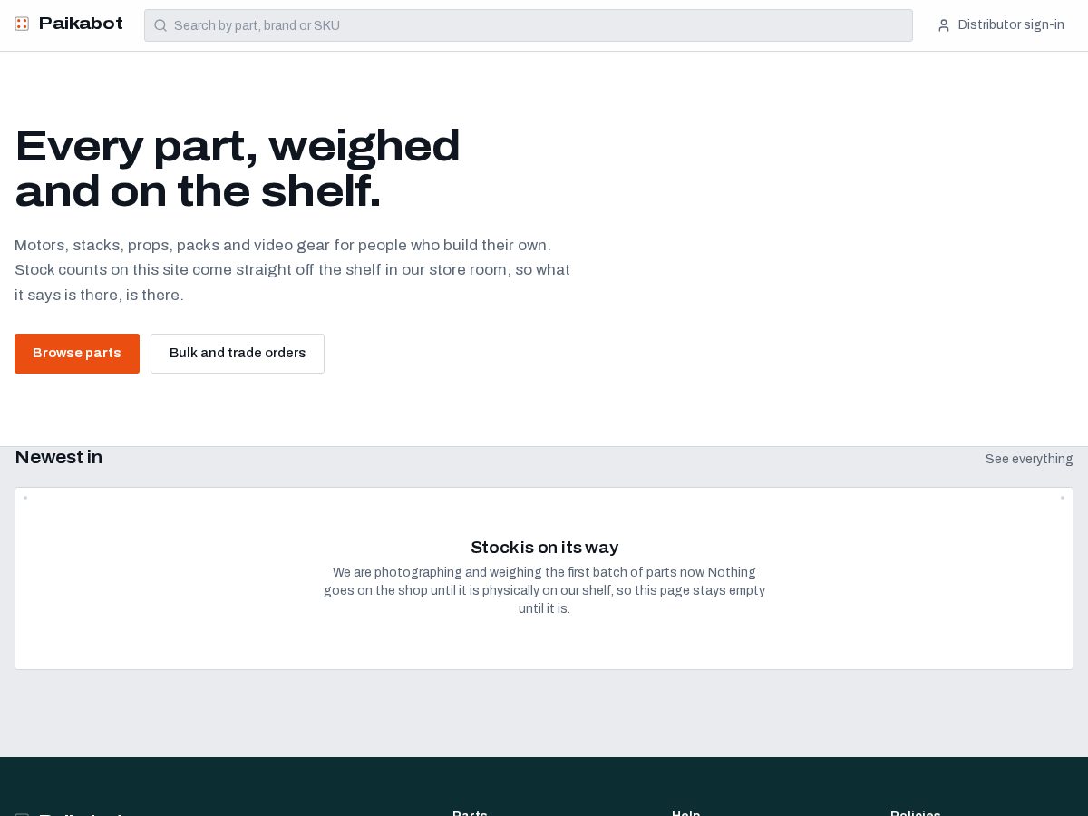 Landing-page snapshot of paikabot.com