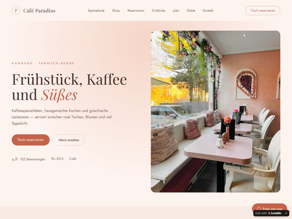 Landing-page snapshot of paradisobites.com