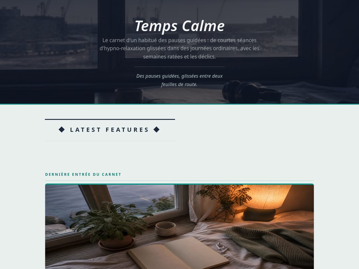 Landing-page snapshot of pausecalme.com