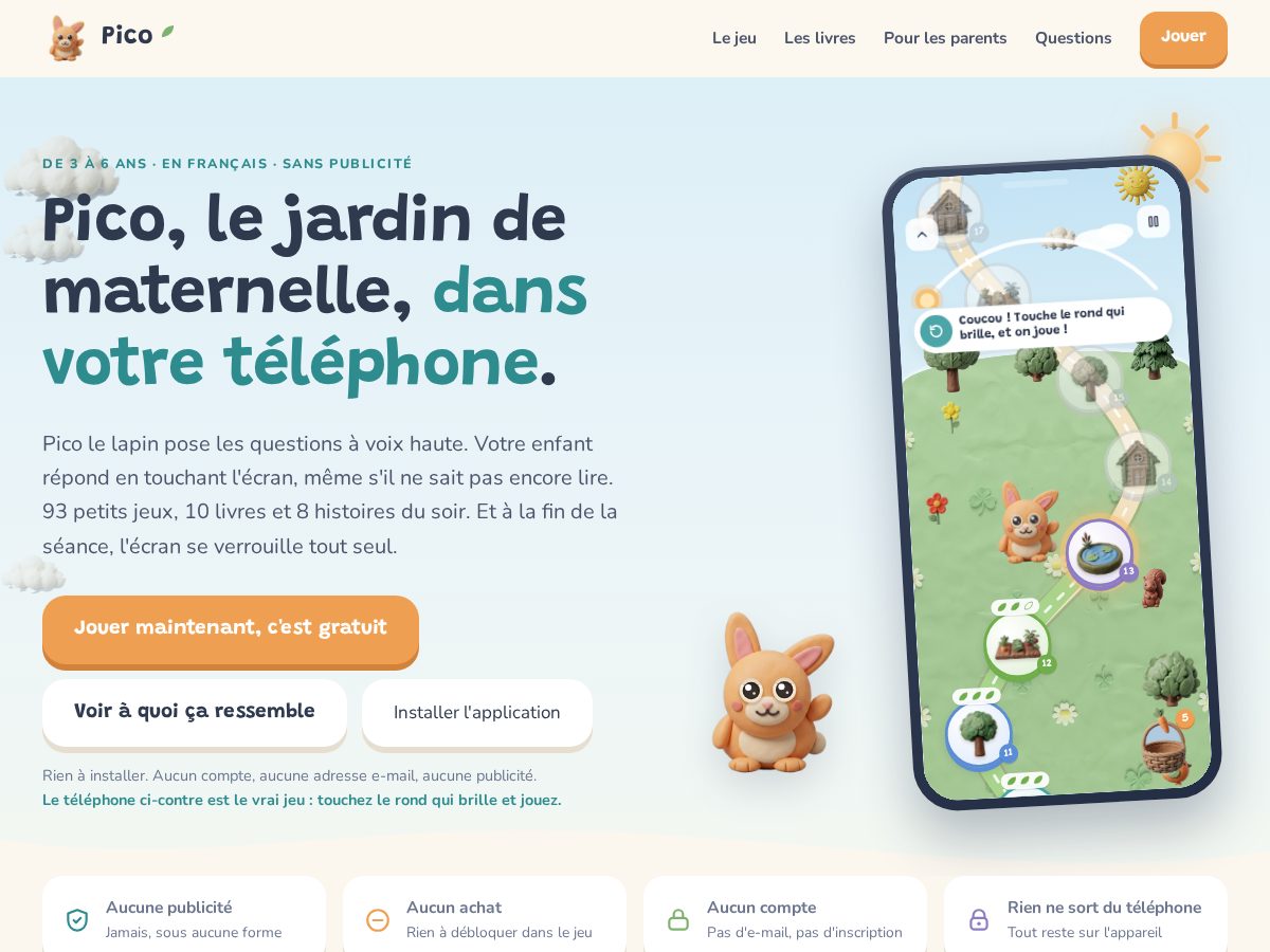 Landing-page snapshot of picomaternelle.com
