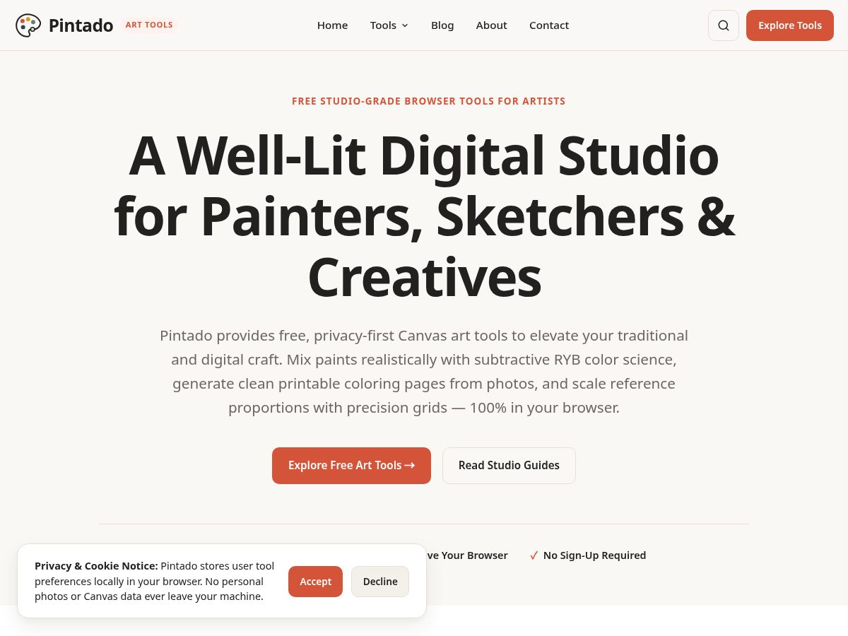 Landing-page snapshot of pintado.org