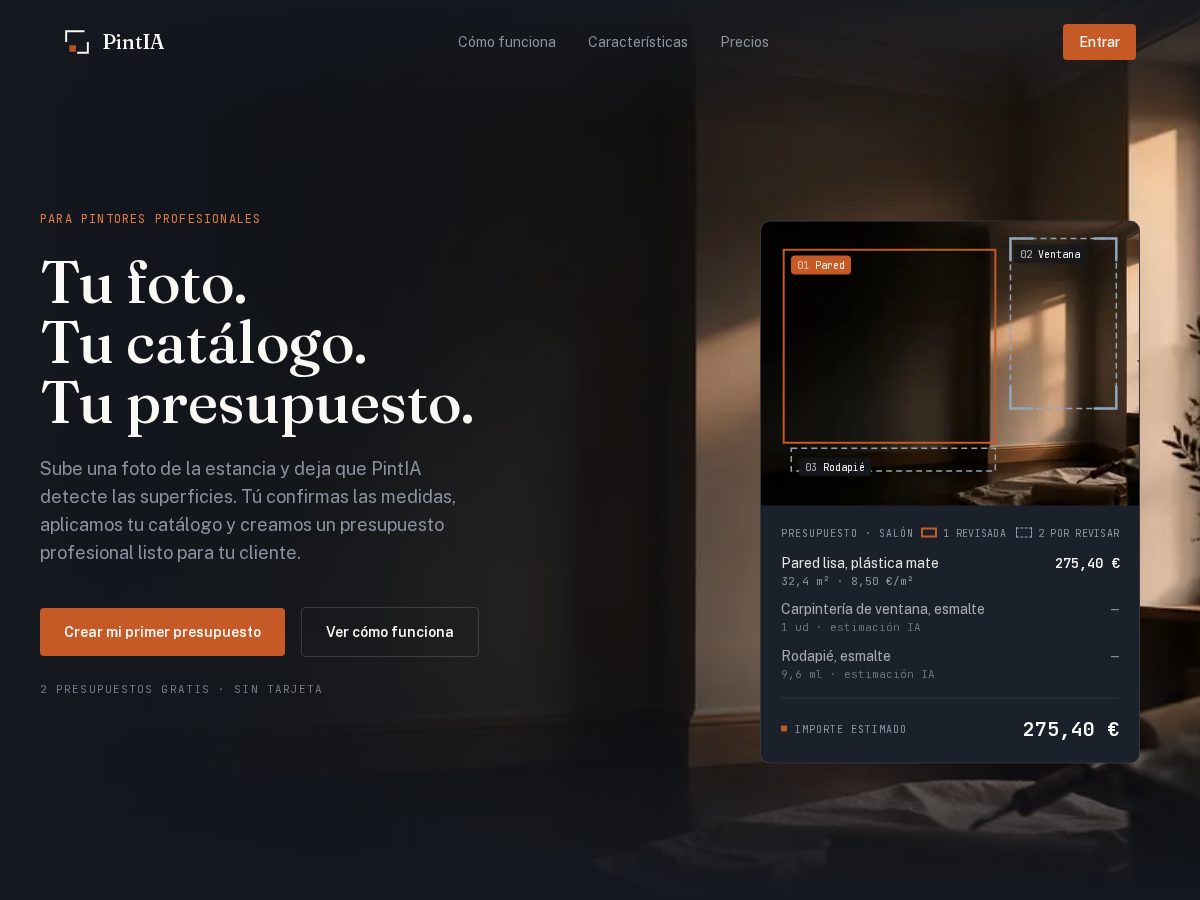 Landing-page snapshot of pintiaapp.com