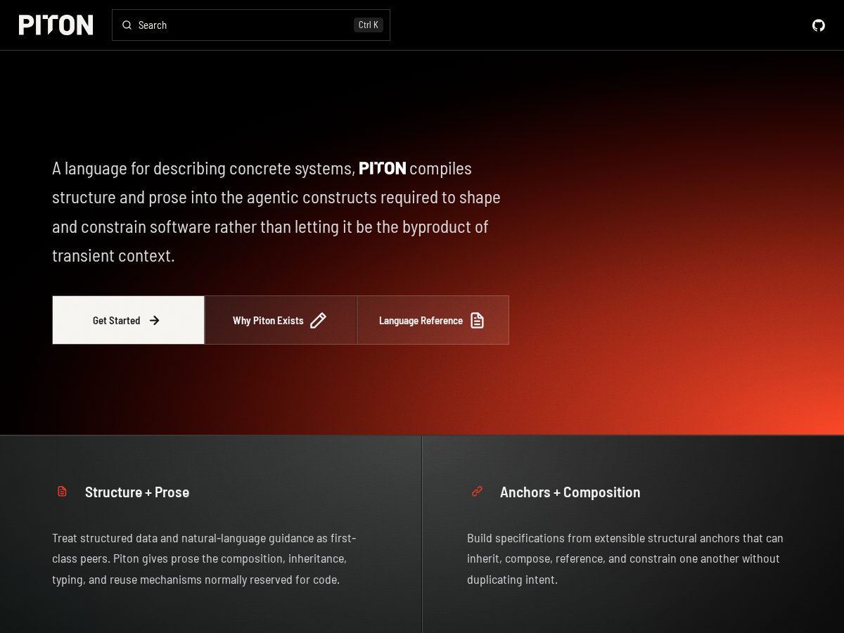 Landing-page snapshot of piton-lang.org