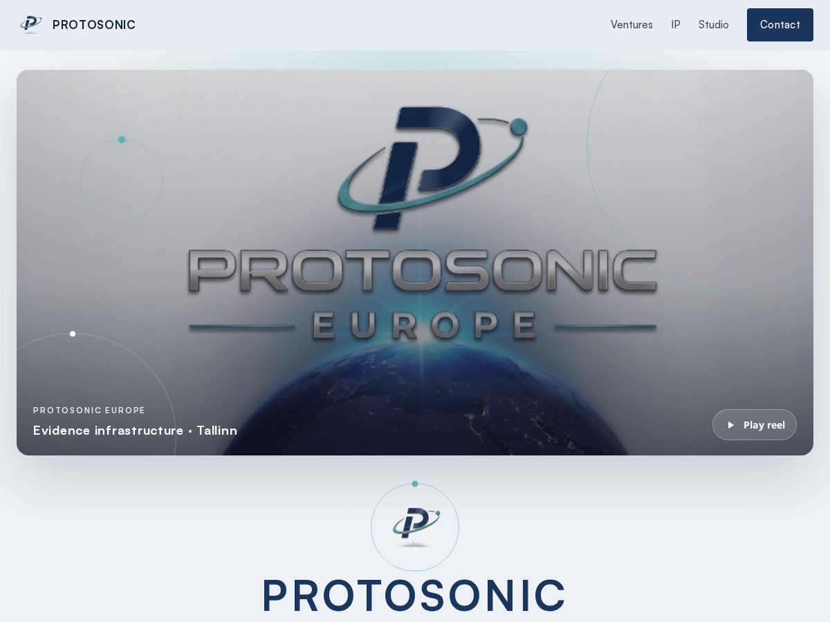 Landing-page snapshot of protosonic.org