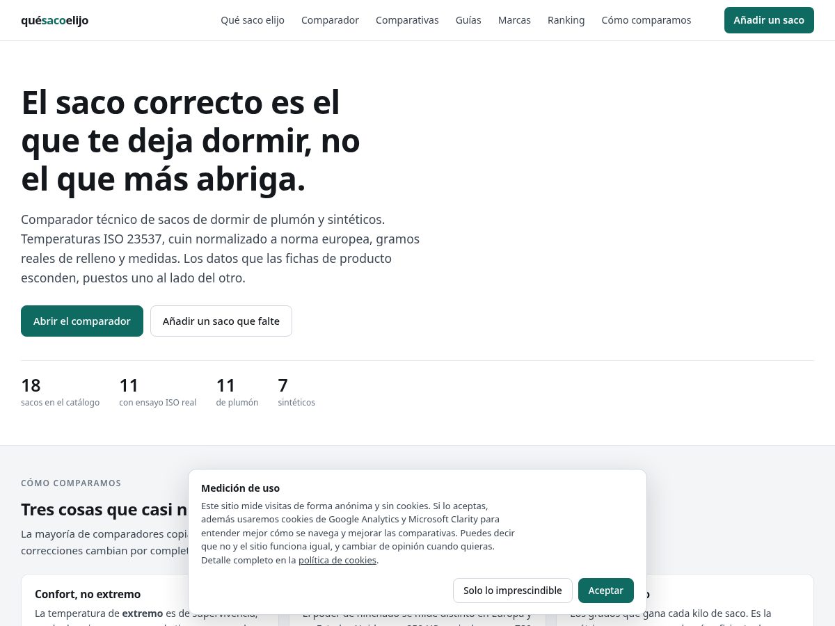 Landing-page snapshot of quesacoelijo.com