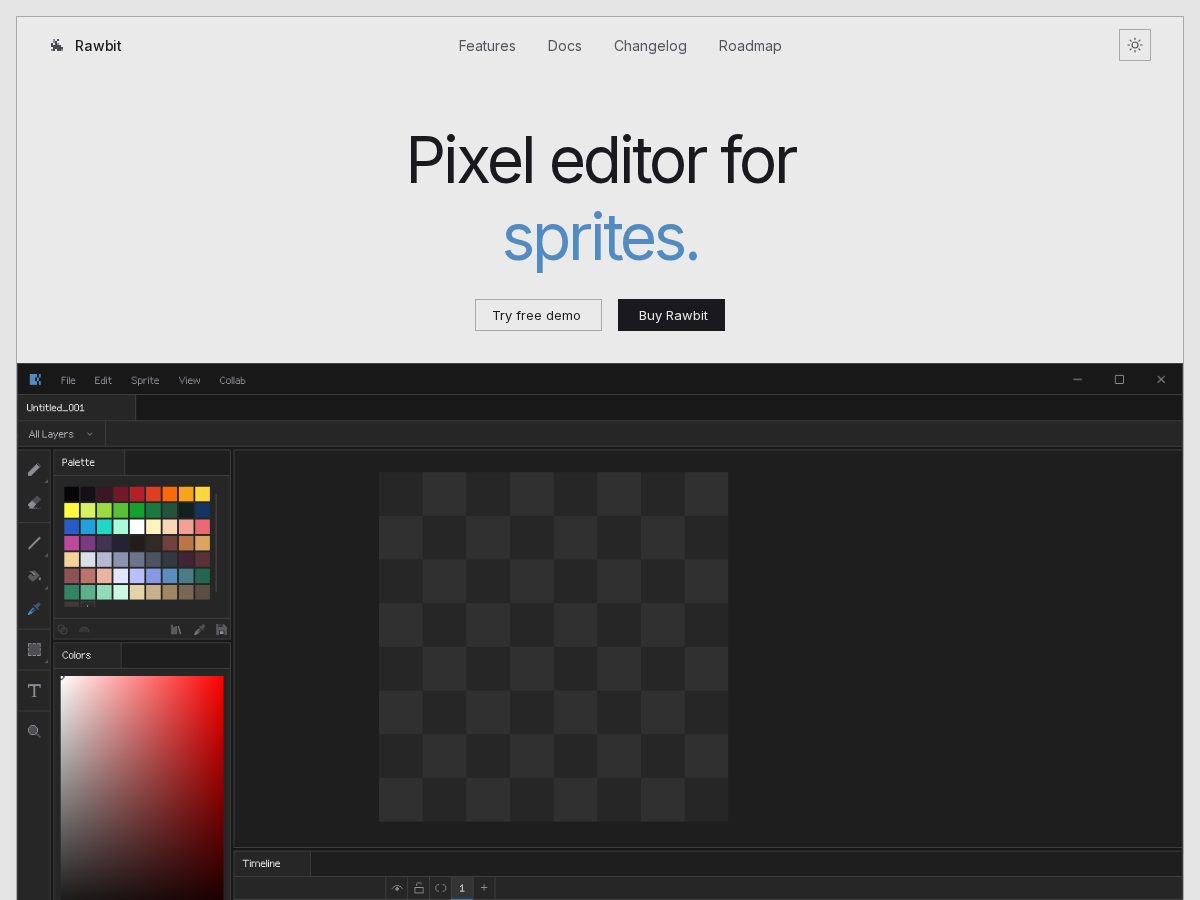 Landing-page snapshot of rawbit.art
