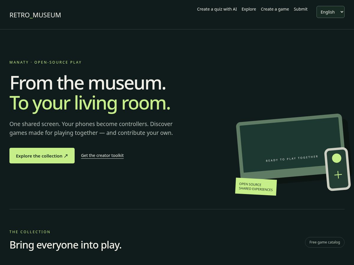 Landing-page snapshot of retro-museum.net