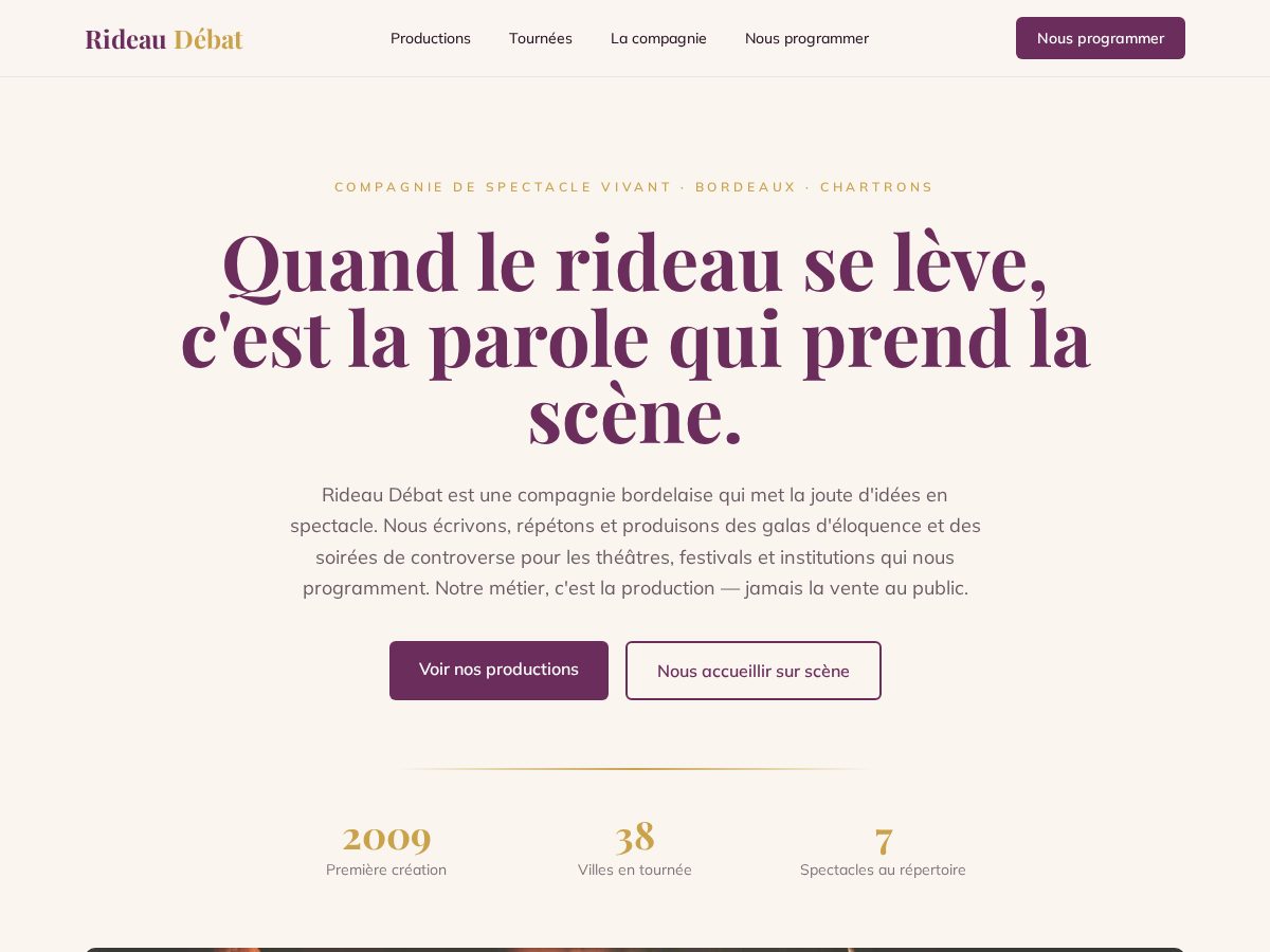 Landing-page snapshot of rideaudebat.site