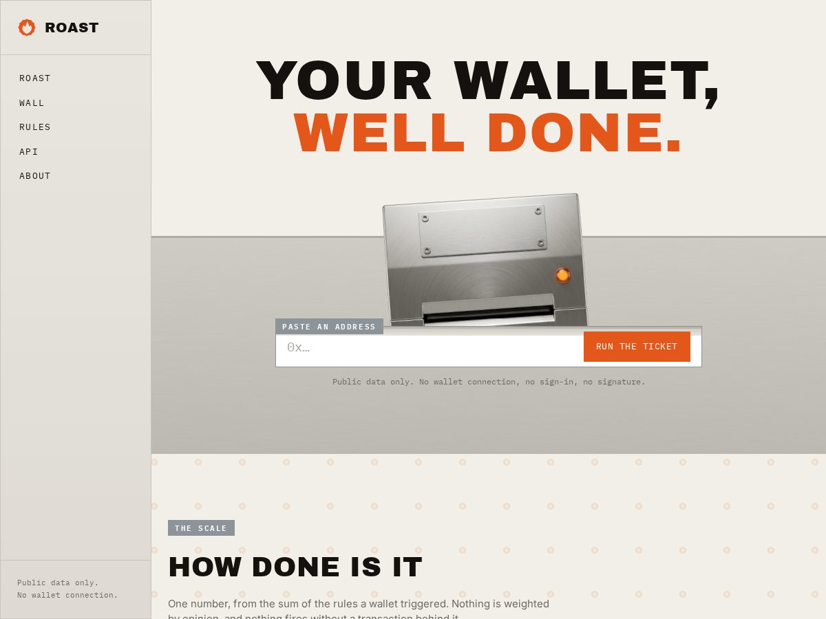 Landing-page snapshot of roastthepass.xyz