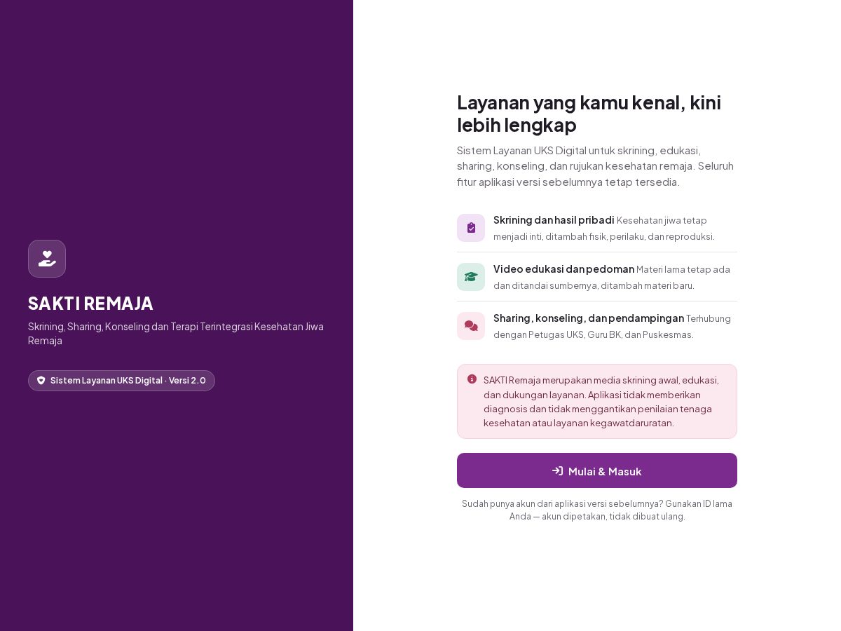 Landing-page snapshot of saktiremaja.com