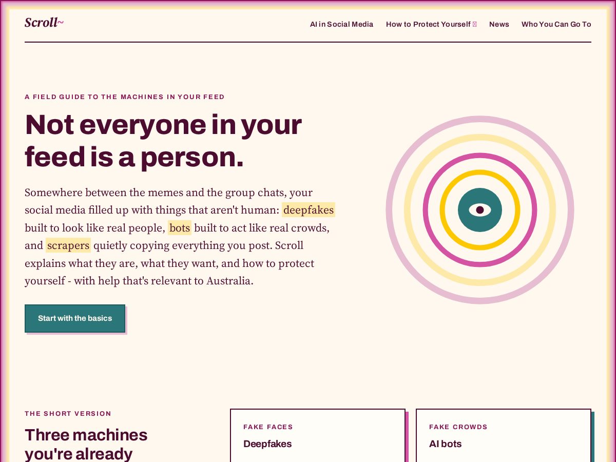Landing-page snapshot of scroll.zone