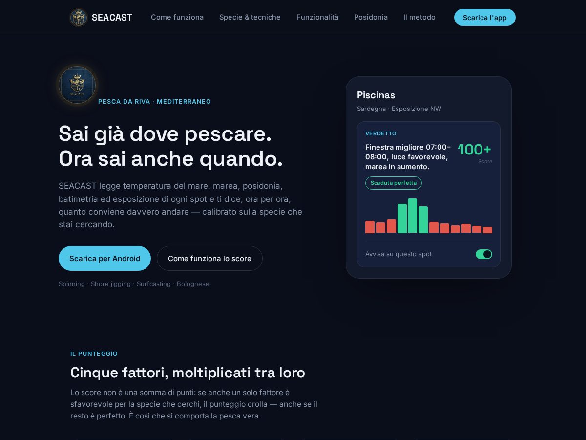 Landing-page snapshot of seacastapp.com