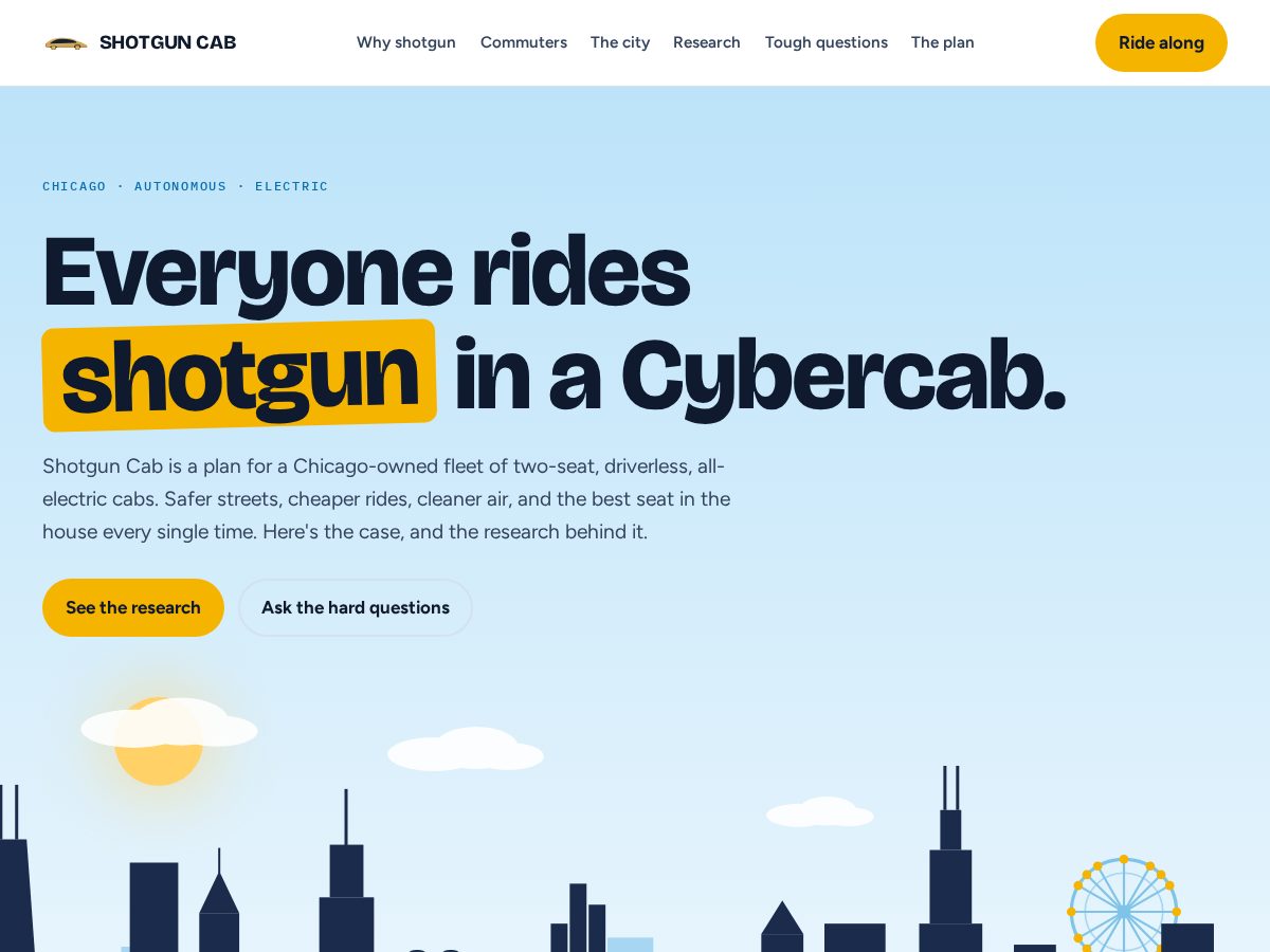 Landing-page snapshot of shotguncabs.com