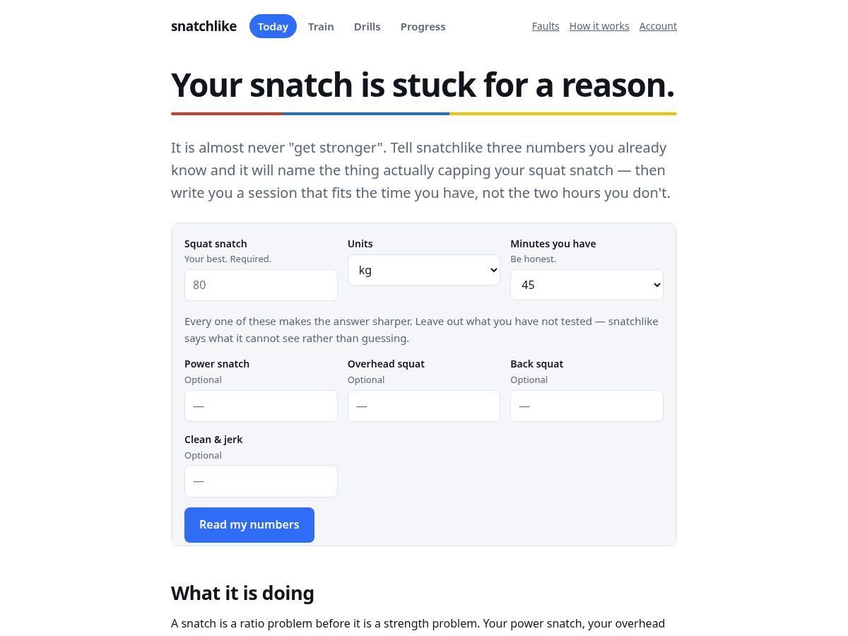 Landing-page snapshot of snatchlike.pro