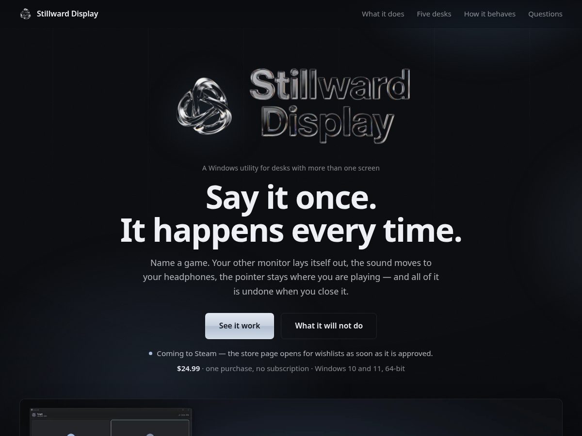 Landing-page snapshot of stillwarddisplay.com