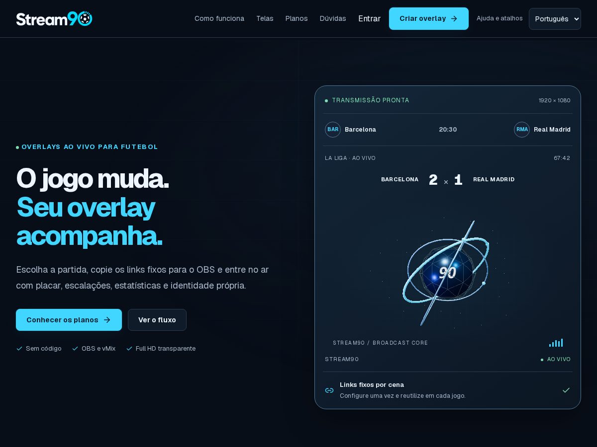 Landing-page snapshot of stream90.com