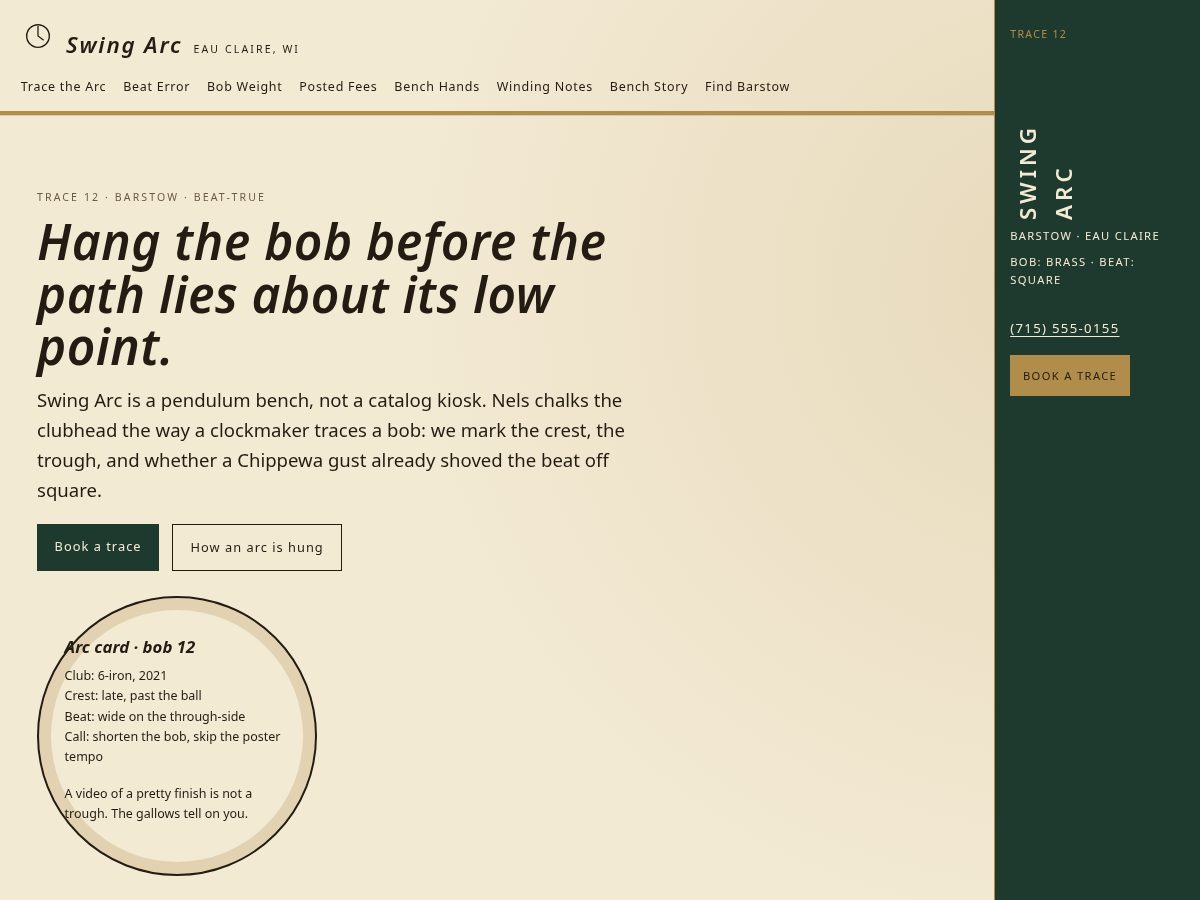 Landing-page snapshot of swingarc.shop