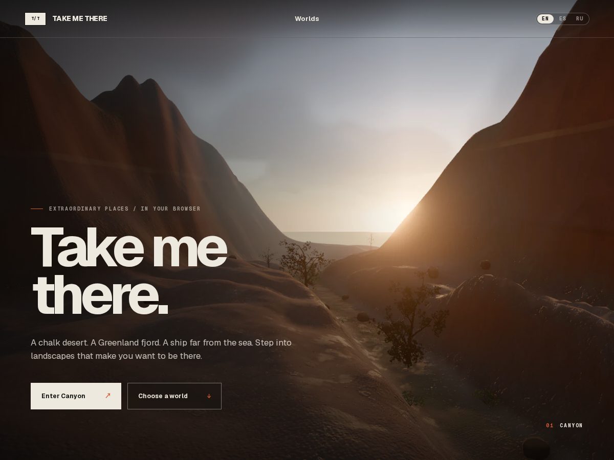 Landing-page snapshot of takemethere.info