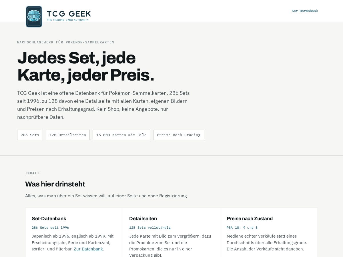 Landing-page snapshot of tcg-geek.com