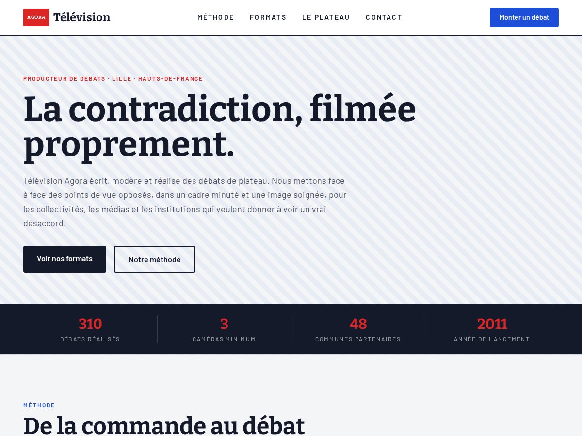 Landing-page snapshot of televisionagora.site