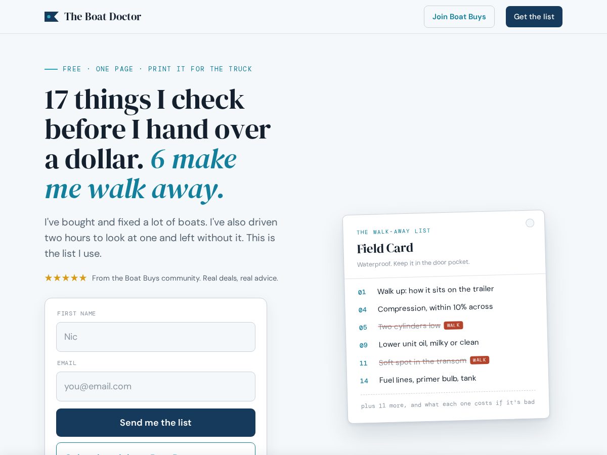 Landing-page snapshot of thatboatdoctor.com