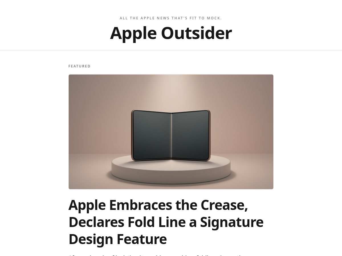 Landing-page snapshot of theappleoutsider.xyz