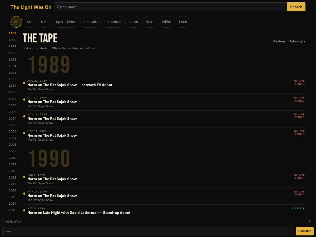 Landing-page snapshot of thelightwason.com