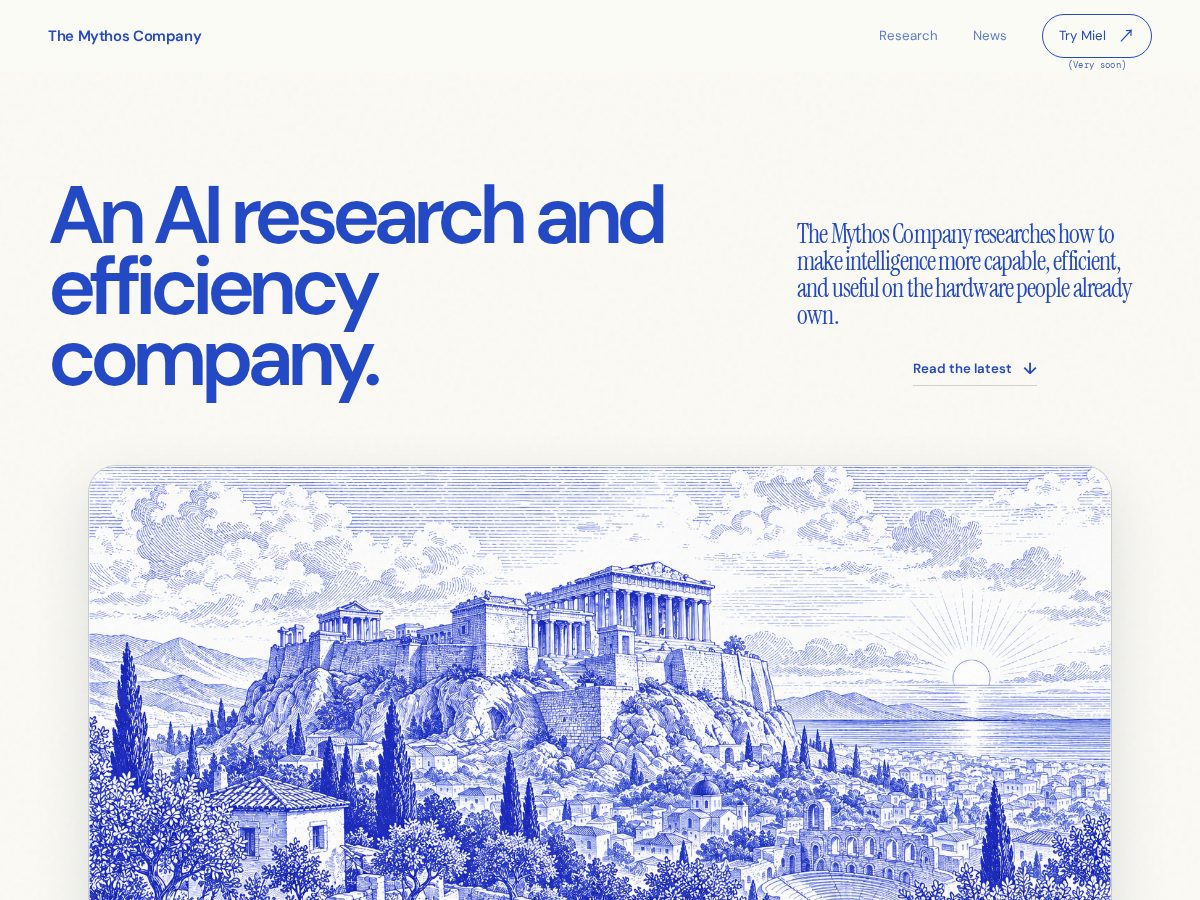 Landing-page snapshot of themythos.ink