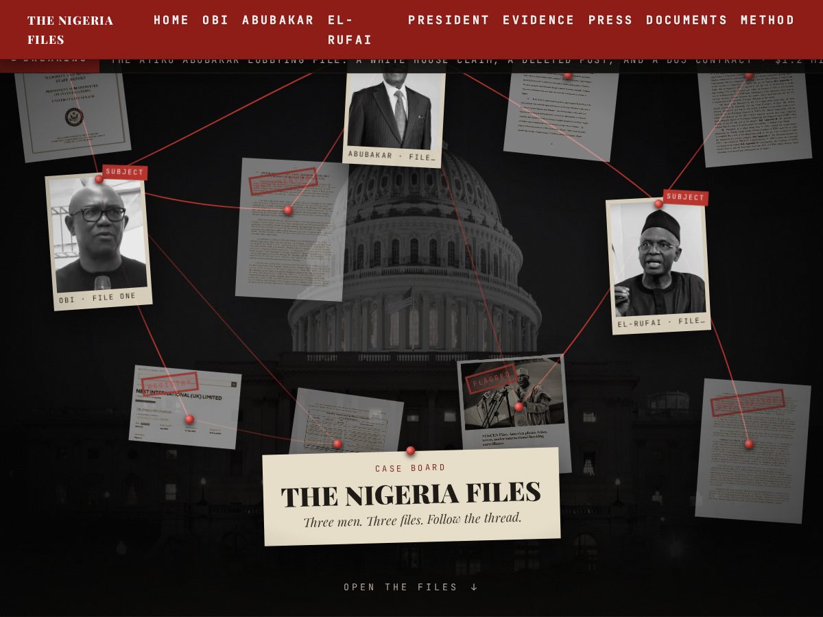 Landing-page snapshot of thenigeriafile.com