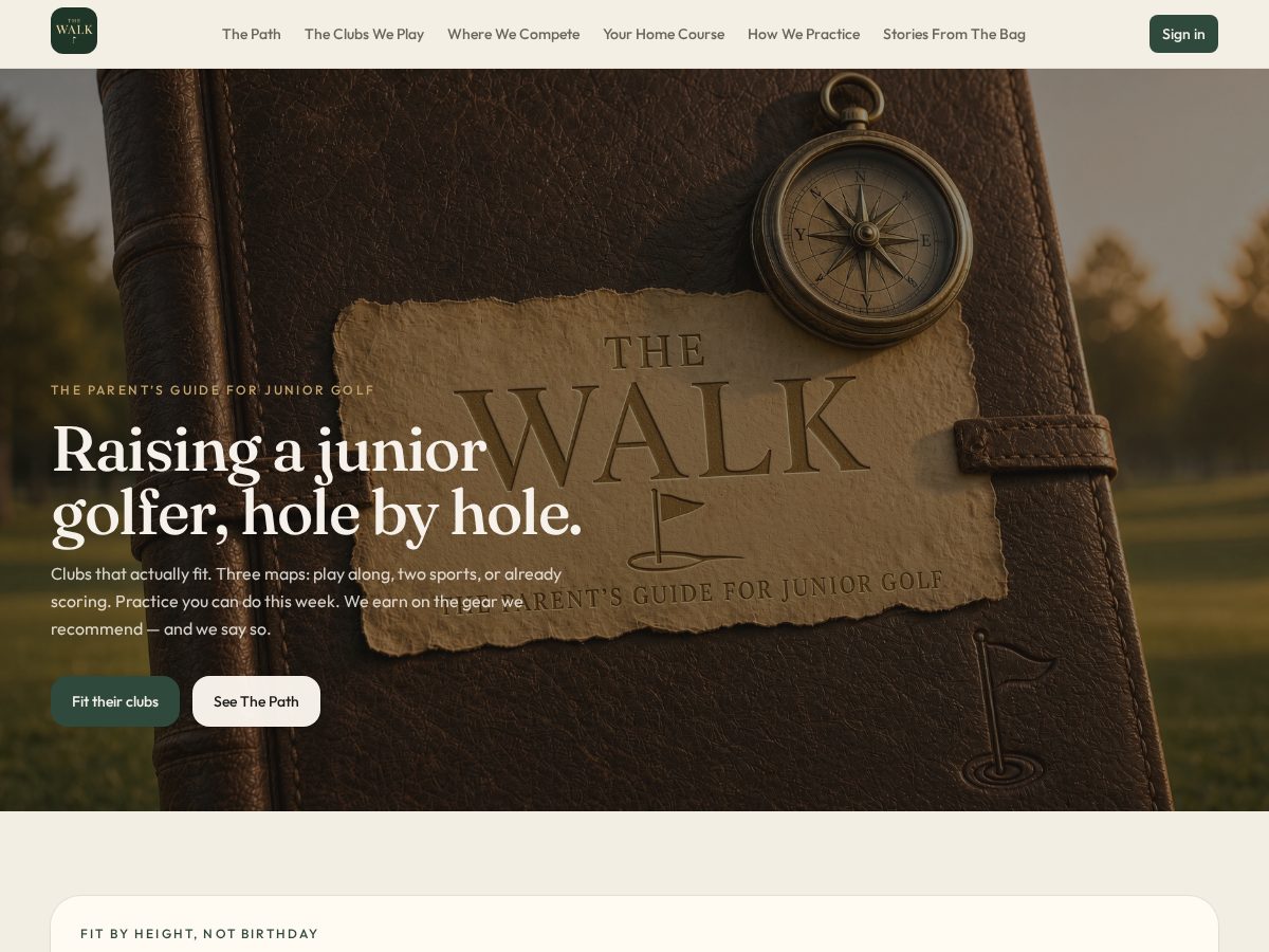 Landing-page snapshot of thewalk.golf