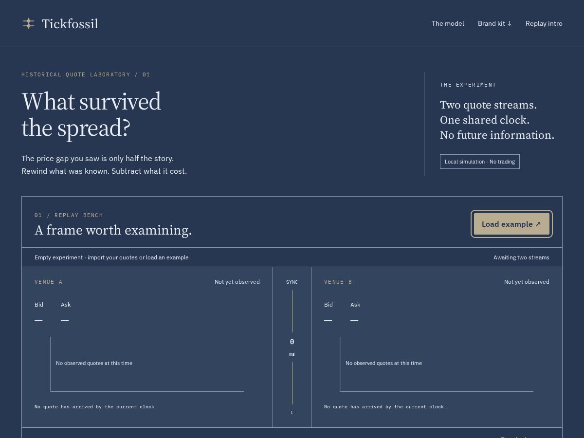 Landing-page snapshot of tickfossil.xyz